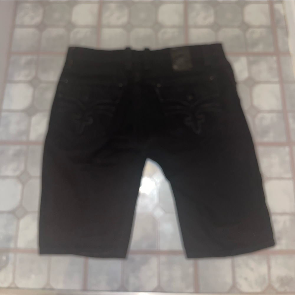 ROCK REVIVAL BLACK JEAN SHORTS